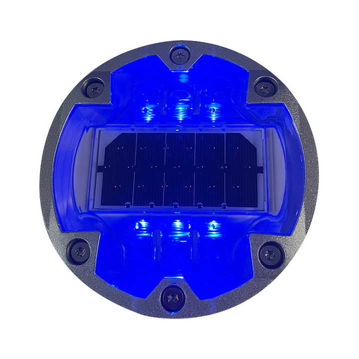 Diameter 143mm Solar Powered Road Studs 6 Screws Aluminium Case Untuk Penanda Jalan