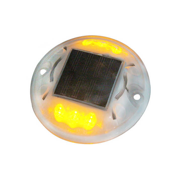 FCC Flashing Solar Road Stud Kuning LED Paving Marker Jarak melihat 1000m