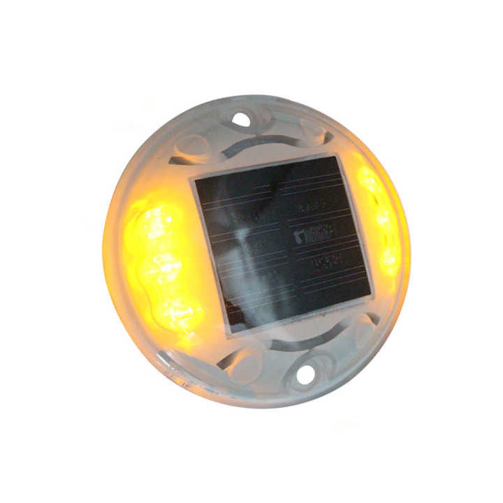 FCC Flashing Solar Road Stud Kuning LED Paving Marker Jarak melihat 1000m