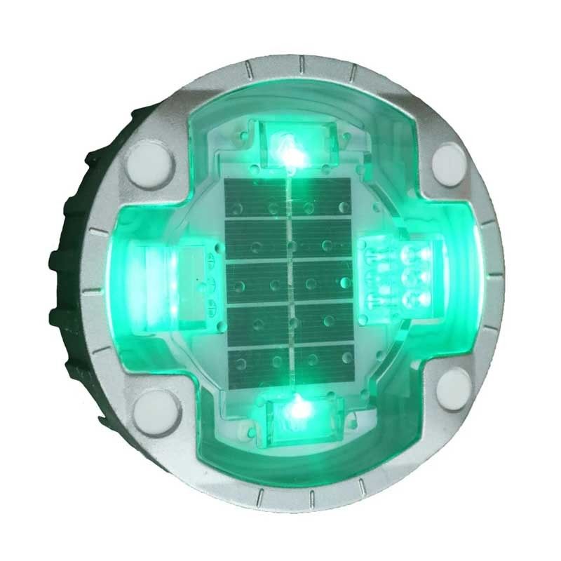 Warna Hijau Lampu Surya LED Jalan Studs Cahaya Tinggi LED 120mm Diameter