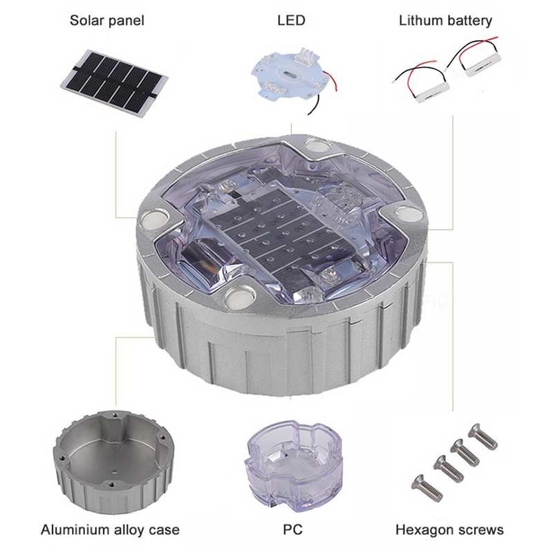 Warna Hijau Lampu Surya LED Jalan Studs Cahaya Tinggi LED 120mm Diameter