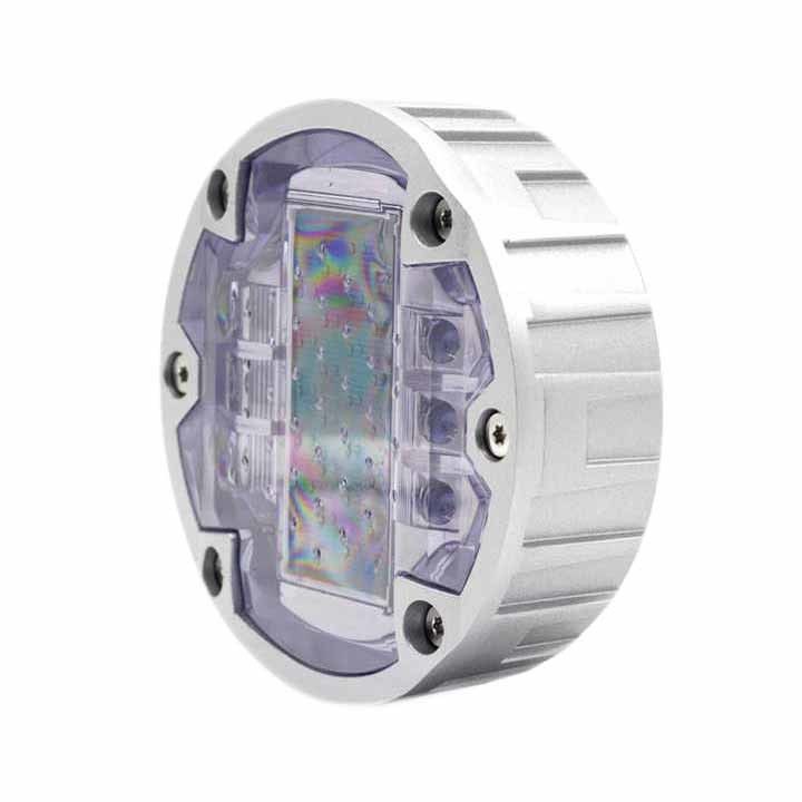 Diameter 143mm Solar Powered Road Studs 6 Screws Aluminium Case Untuk Penanda Jalan