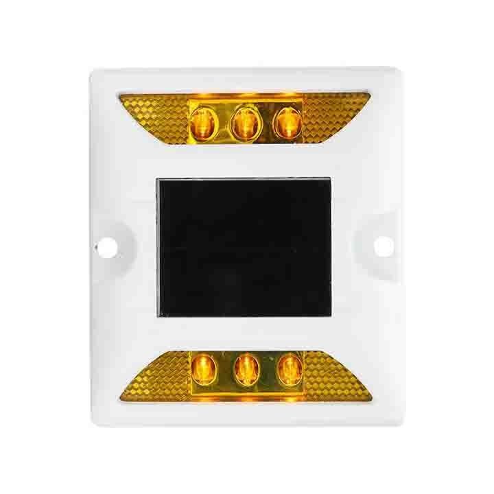Kuning LED Daya Surya Jalan Studs Aluminium High Visibility Road Marker Light