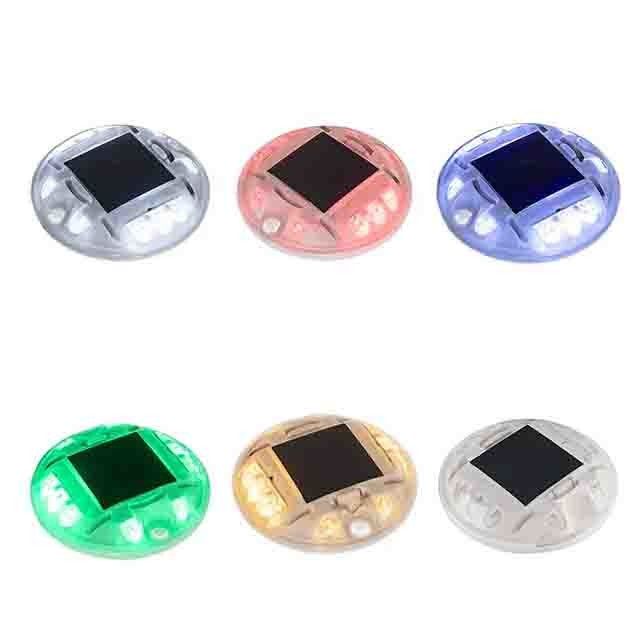 Cahaya Tinggi PC Bentuk Bulat Solar Paving Marker Lampu IP68 Plastik Cat Eye