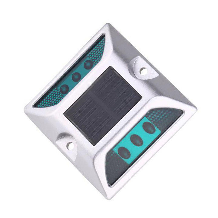IP68 Aluminium Solar LED Jalan Studs Warna Hijau Jalan Raya Cat Eye Reflectors